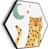 Akoestisch Schilderij Luie Luipaardje Hexagon Basic L (100 X 86 CM) - Akoestisch paneel - Akoestische Panelen - Akoestische wanddecoratie - Akoestisch wandpaneel