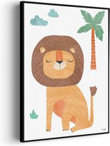 Akoestisch Schilderij De Leeuw in het bos Rechthoek Verticaal Pro M (60 X 85 CM) - Akoestisch paneel - Akoestische Panelen - Akoestische wanddecoratie - Akoestisch wandpaneel