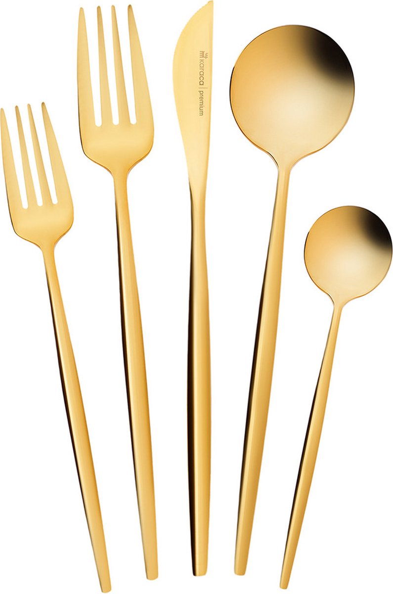 Karaca Orion Gold - 30-delige Bestekset – 6 Personen – RVS – Goud – Luxe Bestek