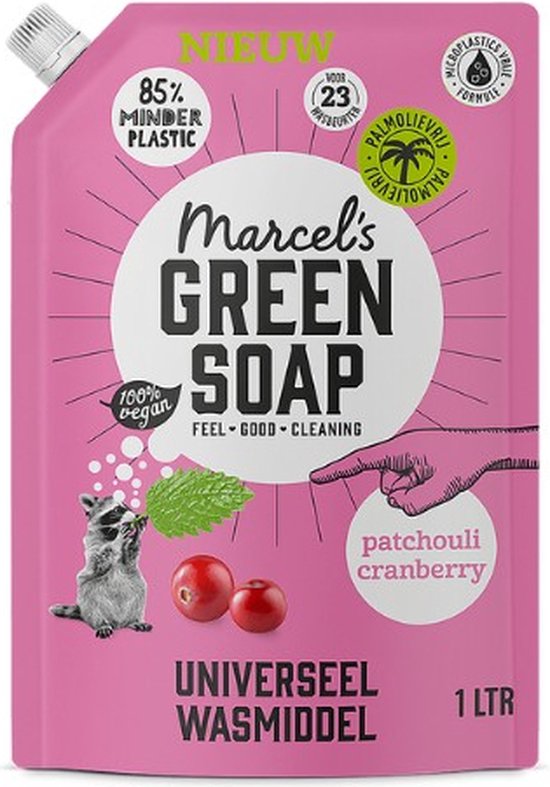 Marcel's Green Soap Wasmiddel Navul Patchouli & Cranberry 23 Wasbeurten - 1 liter