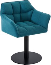 CLP Damaso Loungestoel - Binnen - Met armleuning - Eetkamerstoel Metaal frame - turkis Stof