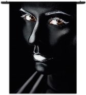 Mezo Tenture Murale Lady Argent Maquillage Rectangle Vertical XXXL (260 X 210 CM) - Tapisseries - Avec tringles