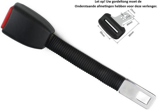 Gordelverlenger Voor 25mm Gordeltong Verlengstuk Autogordel 
