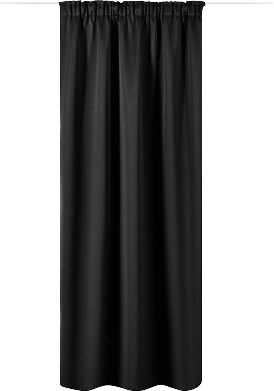 Kant-en-klaar blikdicht gordijn - Gordijn met plooiband 245 x 140 cm - Voor op gordijnrail - Wasmachinebestendig
