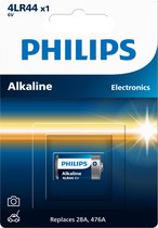 Philips 4lr44 6v batterij alkaline LR44 476A PX28A L1325 - 1 stuks