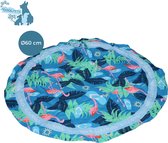 CoolPets Tropical Premium Koelmat Hond - Rond - 60 cm - Anti-slip en Non-flow Coolgel - Flamingo print