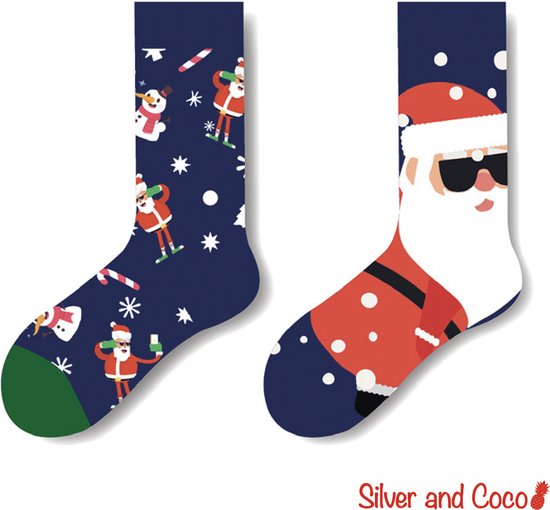 Foto: Silverandcoco rebelse kerstsokken gekke vrolijke foute happy kerst sokken kerstman rendier leuke grappige dikke warme huissokken kerstmis dames heren kerstcadeau thermosokken kleding katoen wintersokken socks mannen vrouwen cadeautje