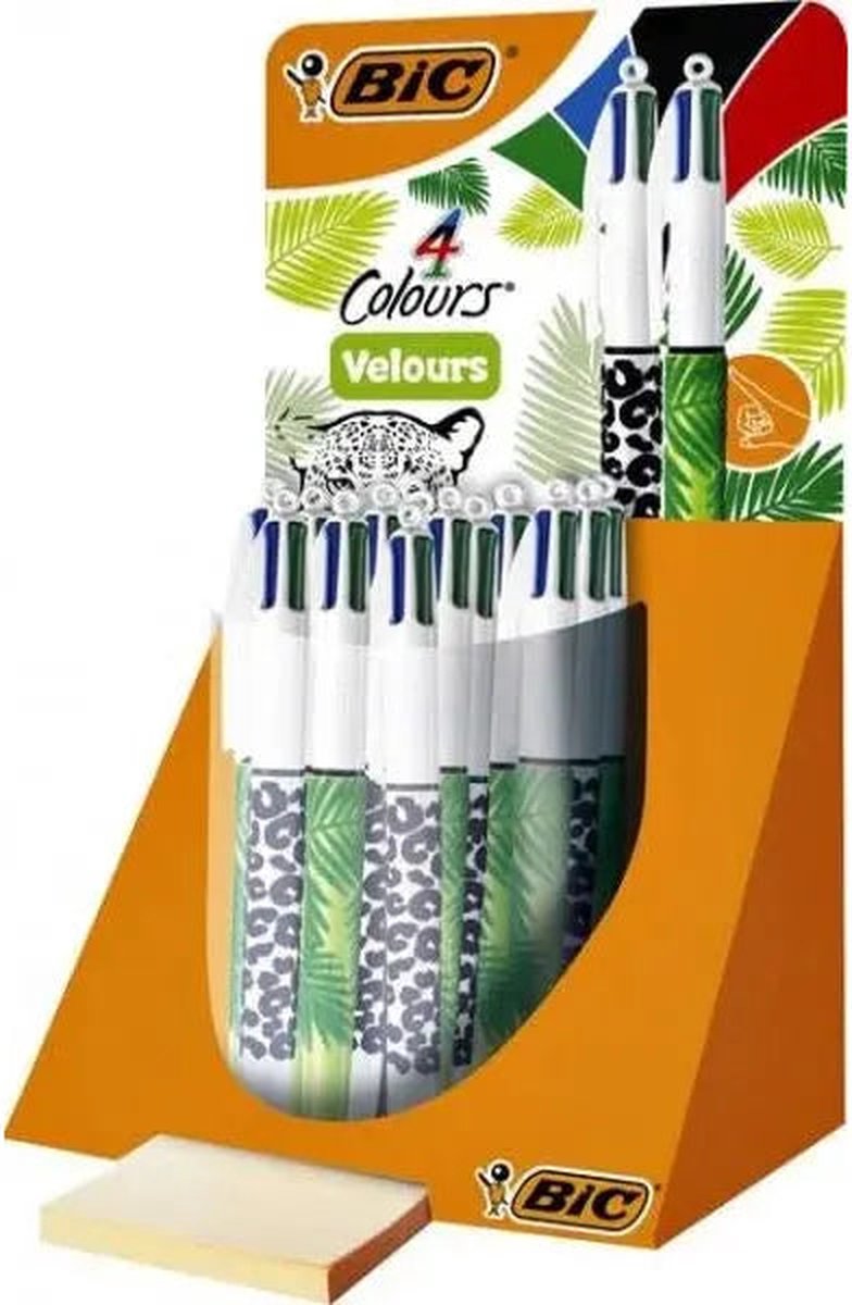 BIC 4 Couleurs Stylo-Bille Rétractable Pointe Moyenne DECOR TIE