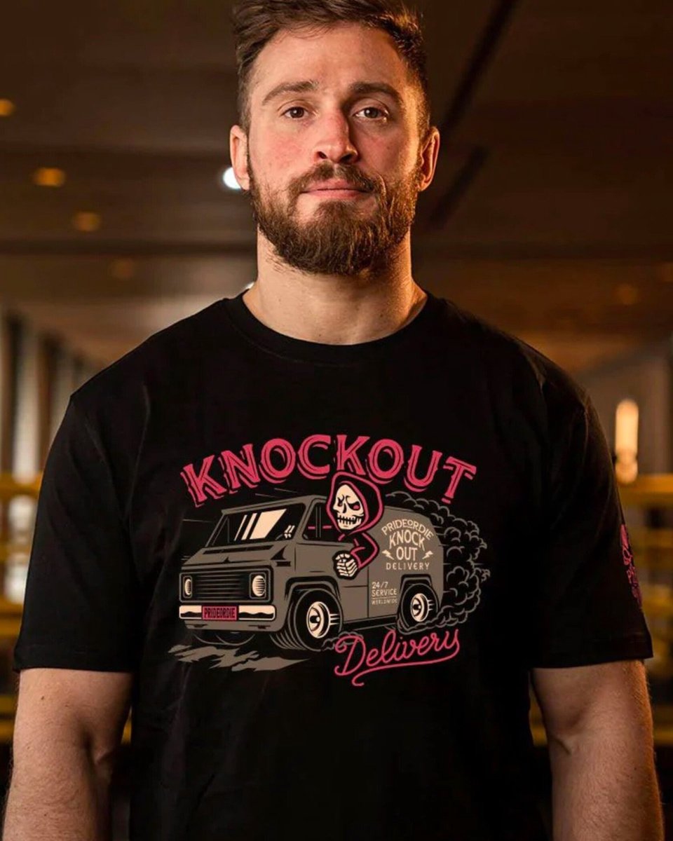 PRIDEorDie Katoenen T-Shirt KNOCKOUT DELIVERY Zwart - L