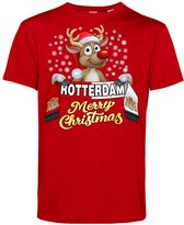 T-shirt Rotterdam | Foute Kersttrui Dames Heren | Kerstcadeau | Feyenoord supporter | Rood | maat 3XL