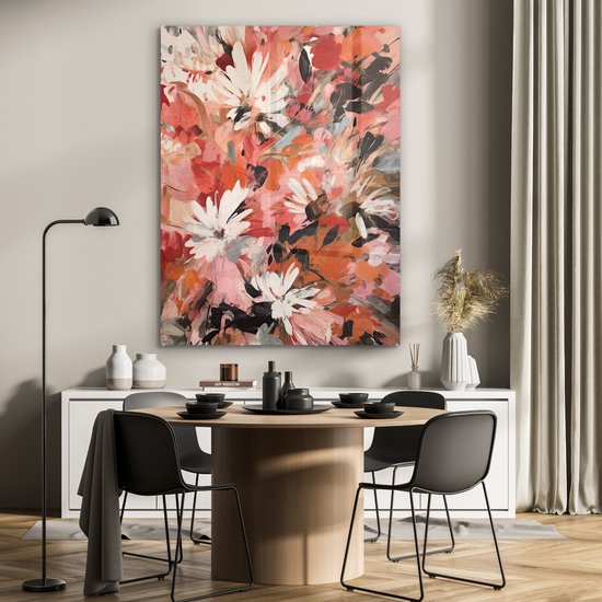 MuchoWow® Peinture sur verre - Fleurs - Art - Abstrait - Peinture - 90x120 cm - Peintures sur verre acrylique - Photo sur Glas