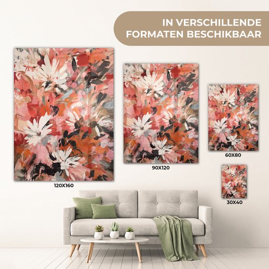 MuchoWow® Peinture sur verre - Fleurs - Art - Abstrait - Peinture - 90x120 cm - Peintures sur verre acrylique - Photo sur Glas