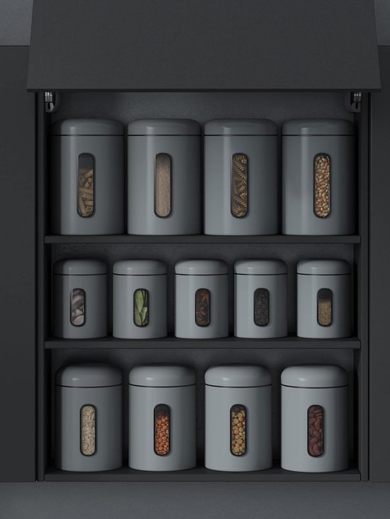 Relaxdays Bocal, Couvercle, Fenêtre De Vsualsaton, 1,4L, Pour Café, Farne, Pâtes, Boîte De