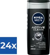 Nivea Men Douchegel Active Clean 250 ml - Voordeelverpakking 24 stuks