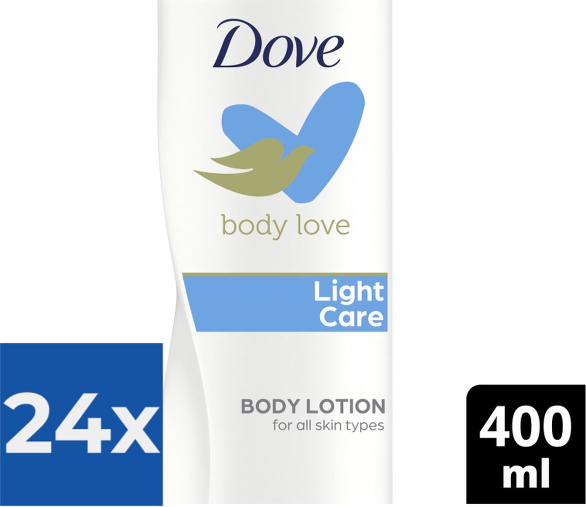 Goedkoopste Dove Body Love Light Care Bodylotion 400 ml - Voordeelverpakking 24 stuks