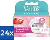 Gillette Venus Scheermesjes Comfortglide Strawberry 3 stuks - Voordeelverpakking 24 stuks