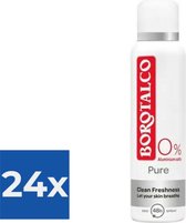 Borotalco Deospray - Pure Clean Freshness 150 ml - Voordeelverpakking 24 stuks