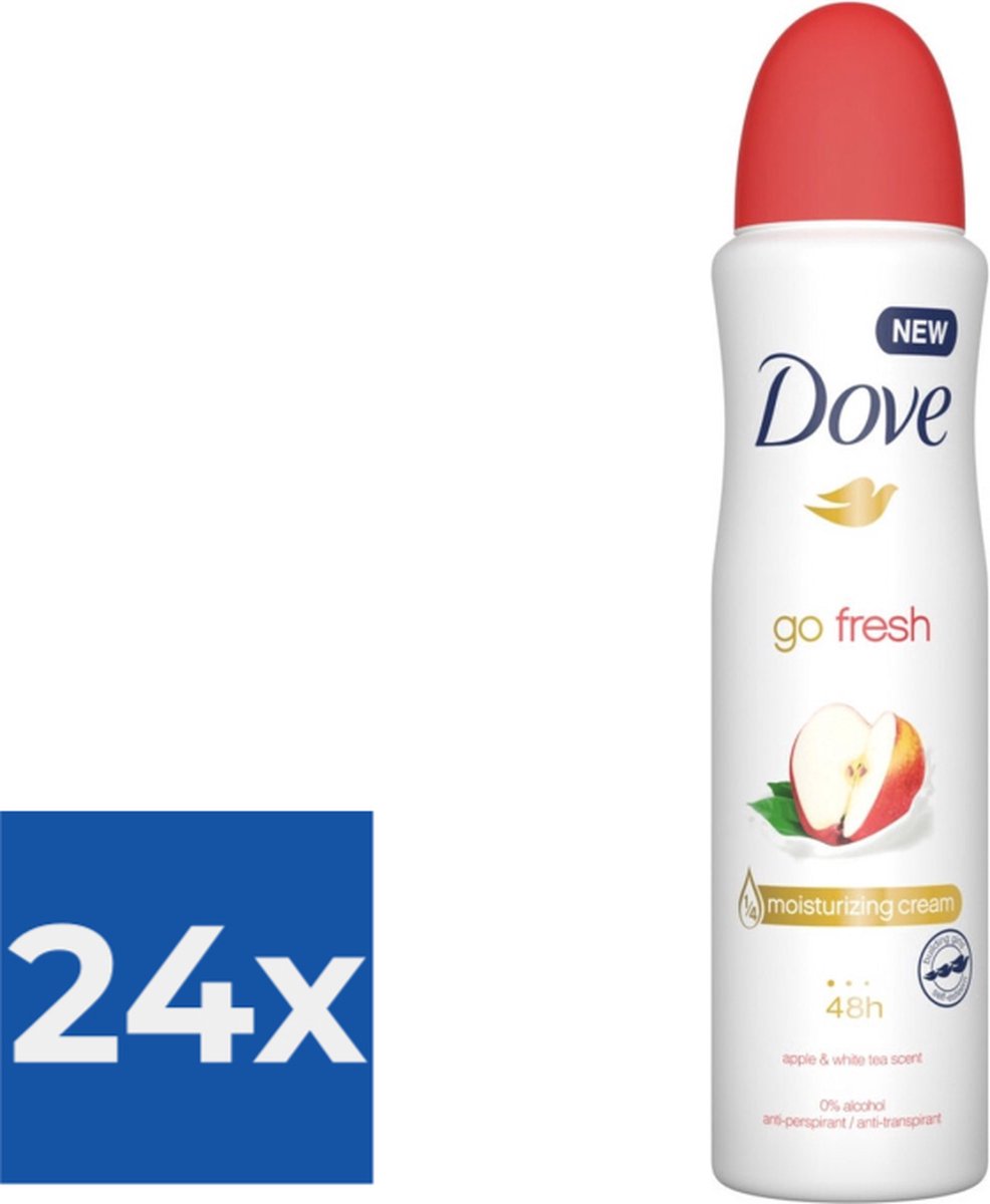 Goedkoopste Dove Deo Spray Apple & White Tea Glow - 150 ml - Voordeelverpakking 24 stuks