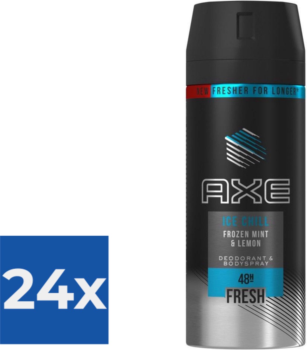 Goedkoopste Axe Deospray - Ice Chill 150 ml - Voordeelverpakking 24 stuks