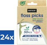 Bol.com Sence Fresh Flosser 2 in 1 Bamboo 50 stuks - Voordeelverpakking 24 stuks aanbieding