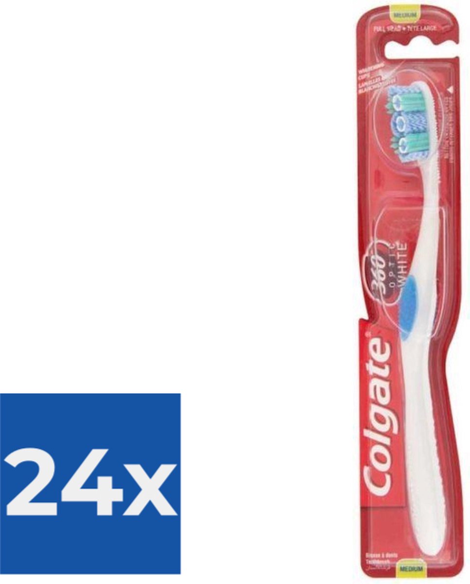 Colgate Tandenborstel 360 Optic White Medium - Voordeelverpakking 24 stuks