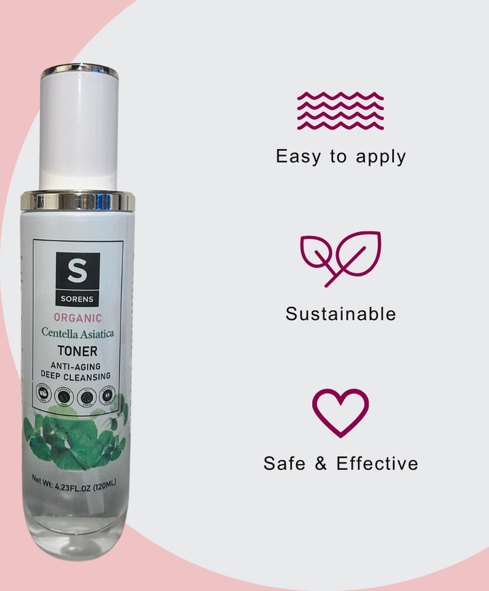 Goedkoopste Sorens Anti-Aging Toner | Retinol, Vitamines C & E, Hyaluronzuur | Hydrateert en Balanceren pH (5.5-6.5) | Geschikt voor Vette Huid | 200 ml