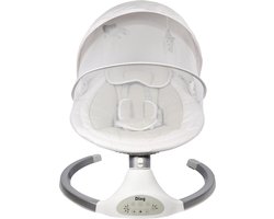 Product: Ding Hugg Swing Babyschommel - Zilver/Wit - Draaibare babyswing - Met Muziek en Bluetooth, van het merk 