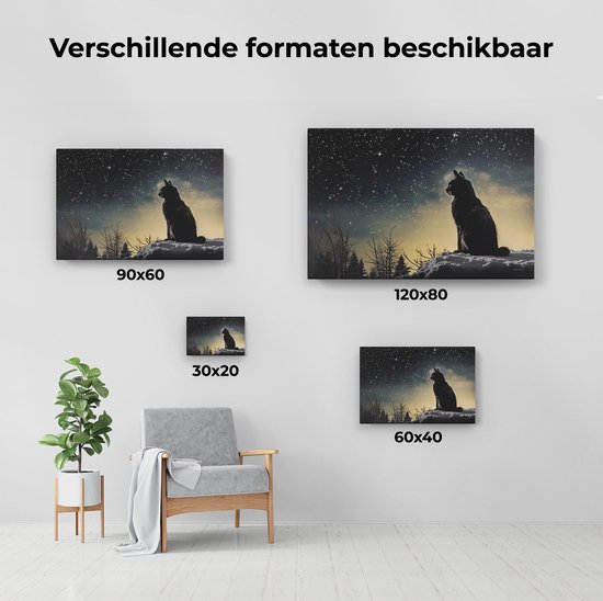 Artaza Peinture sur toile Chat Vintage dans la forêt – 30 x 20 – Klein – Photo sur toile – Impression sur toile