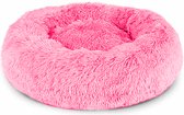 Fluffy Donut Hondenmand - Fel Roze - 80 CM - Slaapbed - Hondenkussen