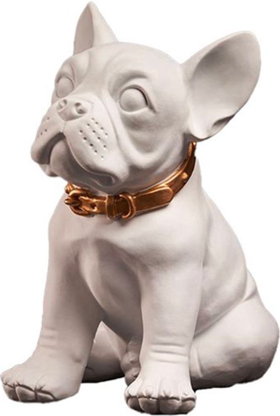 BLOGO Design The Ruggiero Collection “Bulldog Medium White” Resin Decoratie Handgemaakt W 22,0 x H 23,0 cm