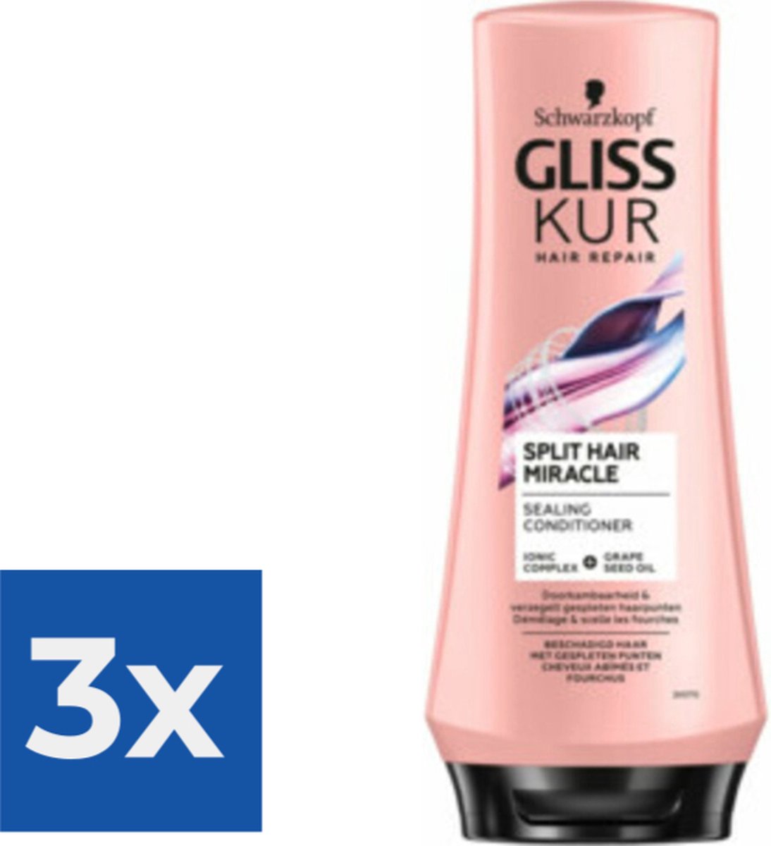 Gliss Split Hair Miracle Conditioner 200ml - Voordeelverpakking 3 stuks