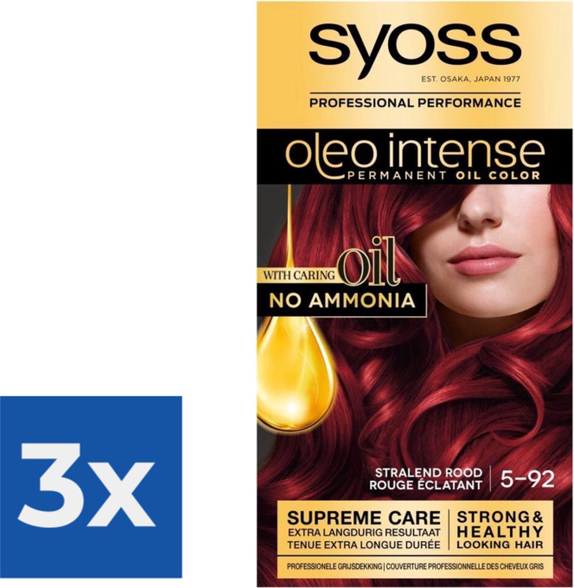 Bol.com Syoss Oleo Intense - Haarverf - 5-92 - Stralend Rood - 115ml x 3 aanbieding