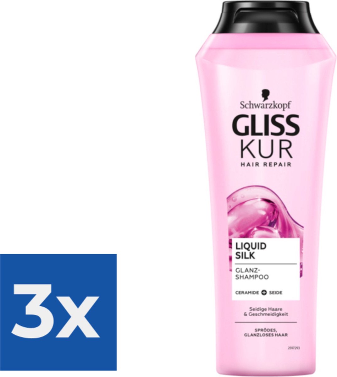 Gliss-Kur Shampoo  Liquid Silk 250 ml - Voordeelverpakking 3 stuks