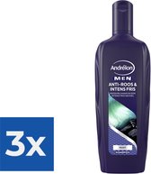 Andrélon Shampoo Men Anti-Roos & Intens Fris 300 ml - Voordeelverpakking 3 stuks