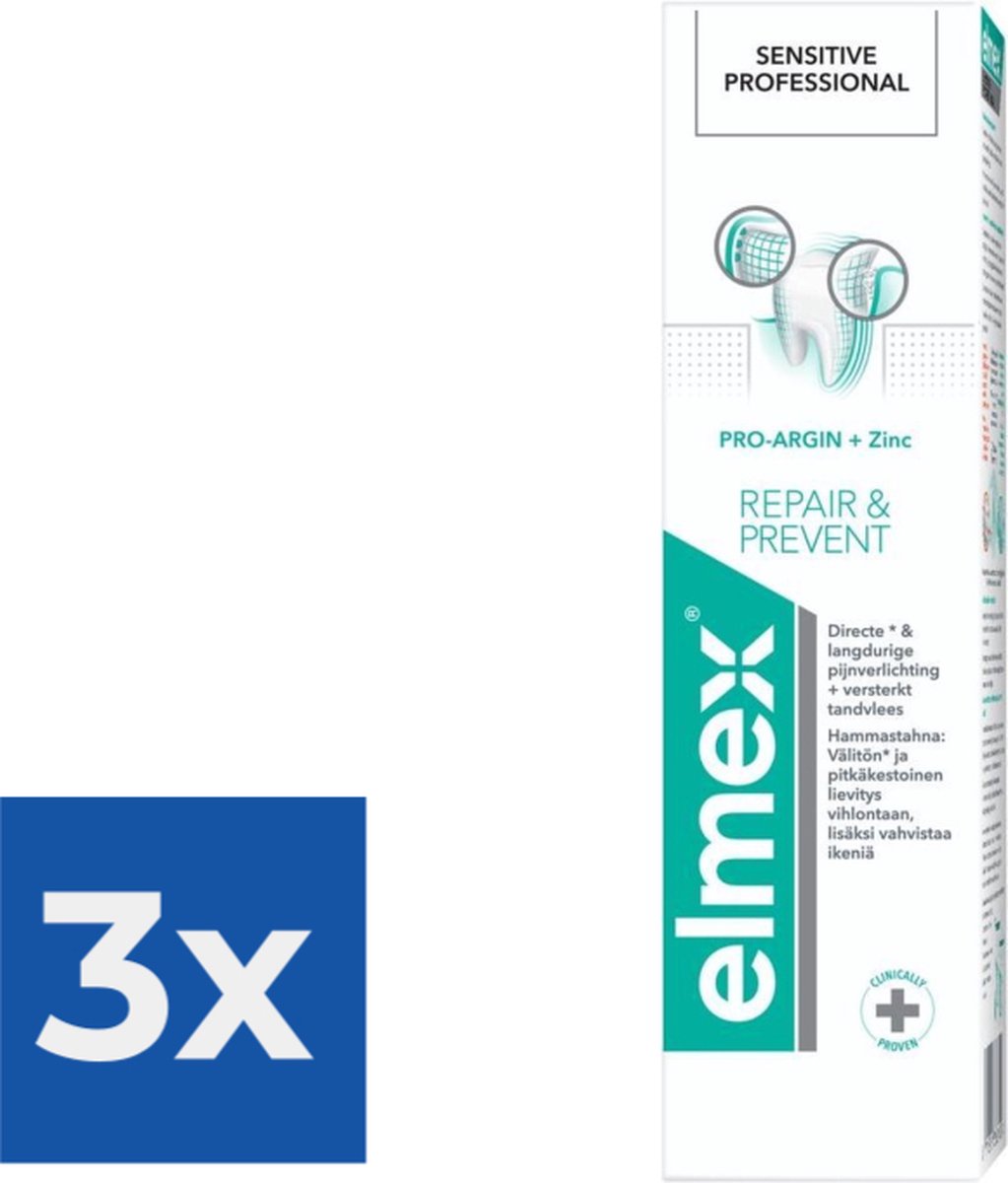 Goedkoopste Elmex Sensitive Professional Tandpasta Repair & Prevent 75 ml - Voordeelverpakking 3 stuks