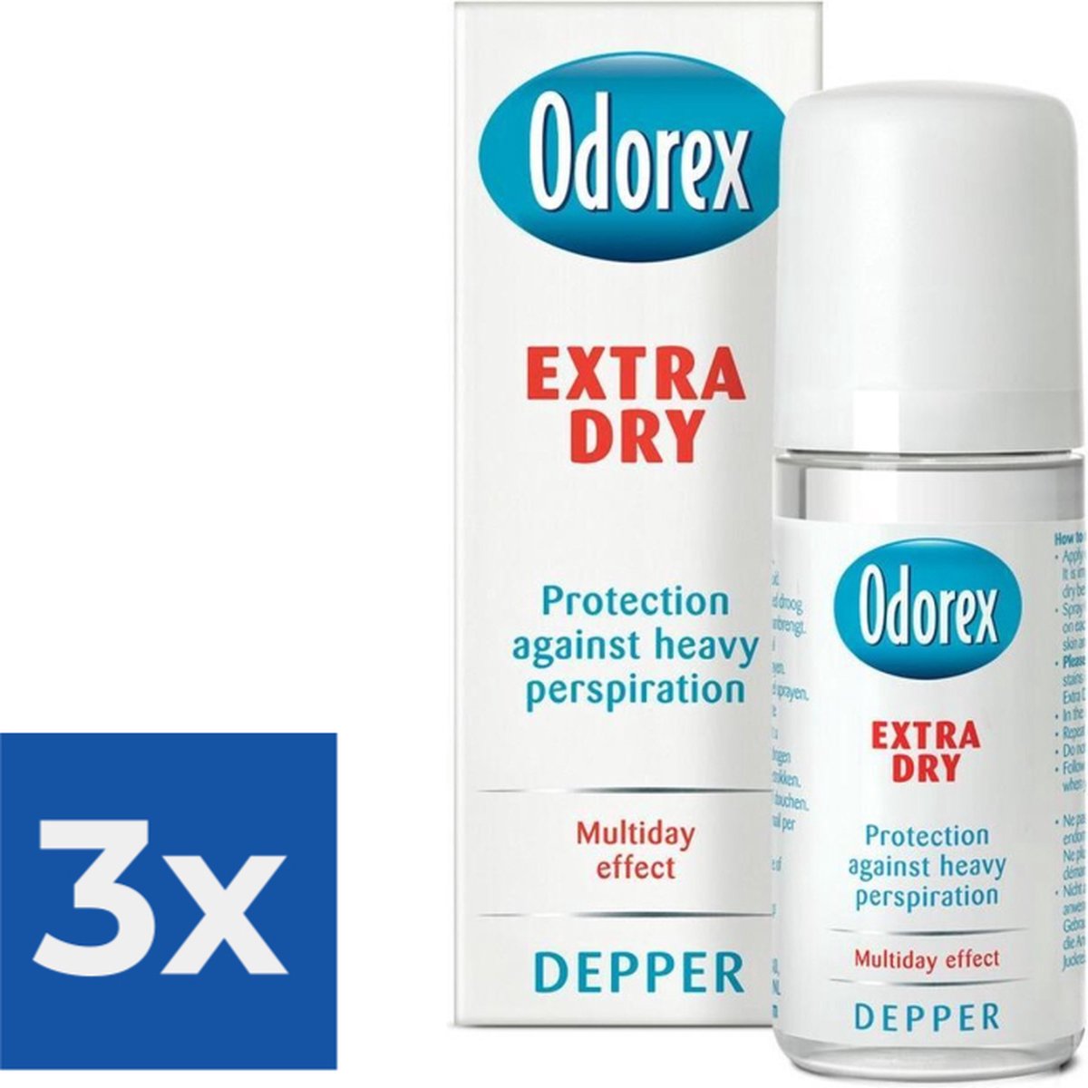 Goedkoopste Odorex Extra Dry Depper - 50 ml - Deodorant - Voordeelverpakking 3 stuks
