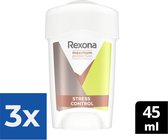 Rexona Maximum Protection Stress Control Dry Deodorant - 45 ml - Voordeelverpakking 3 stuks