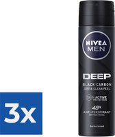 Deodorant Spray Men Deep Black Carbon Nivea (150 ml) - Voordeelverpakking 3 stuks