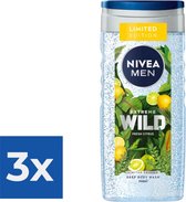 Nivea Douchegel Men  Extreme Wild Fresh Citrus 250 ml - Voordeelverpakking 3 stuks