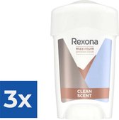 Rexona Women Maximum Protection Clean Scent Anti-transpirant Stick - 45 ml - Voordeelverpakking 3 stuks