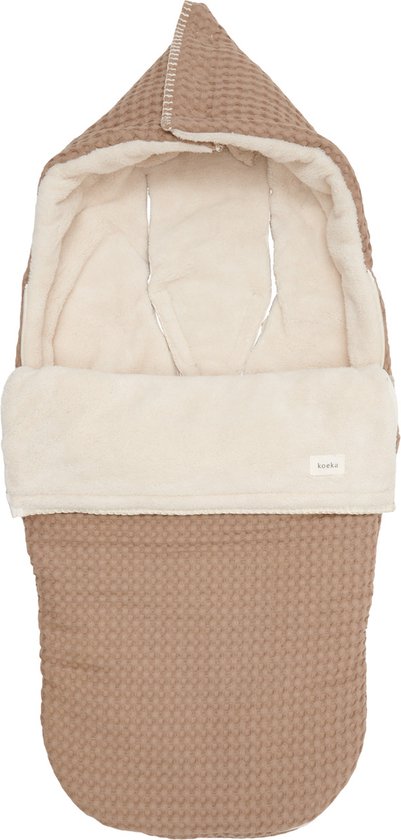 Product: Koeka Oslo voetenzak voor buggy - wafelstof met teddy - caffe, van het merk Koeka