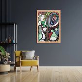 Affiche Picasso Fille devant un miroir 1932 Rectangle Vertical Avec Cadre M (30 X 40 CM) - Bois - Cadre Bois - Cadre Marron - Décoration murale - Posters
