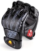 Livano MMA Handschoenen - Gloves - Sparring Handschoenen - Heren - Dames - Grappling - Bokshandschoenen - Vecht Handschoenen - Zwart - Skelet