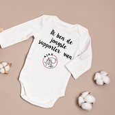 Baby romper met je favoriete voetbalclubs Ajax - Feynoord - Psv - Maat 74 lange mouwen - Baby aankondiging