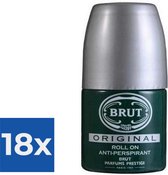 Brut Deo Roll-on - Original - GLAS - 50ml - Voordeelverpakking 18 stuks