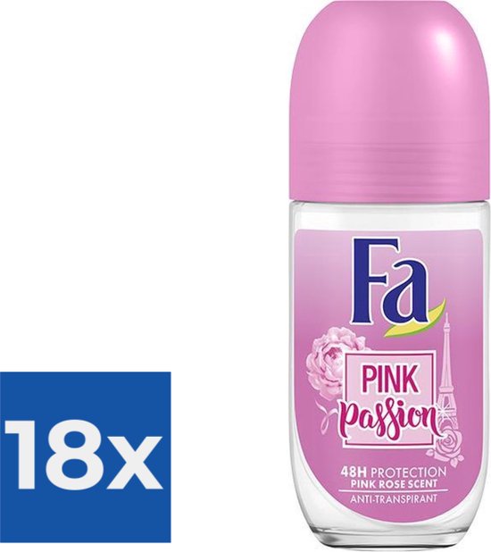 Fa Deo Roll-on Women - Pink Passion 50 ml - Voordeelverpakking 18 stuks