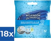 Wilkinson Wegwerpscheermesjes Essentials 2 For Men 5 stuks - Voordeelverpakking 18 stuks