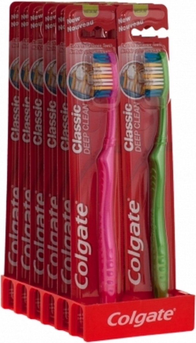 Colgate Tandenborstel  Classic Deep Clean Medium- 1 tandenborstel Voordeelverpakking 12 stuks