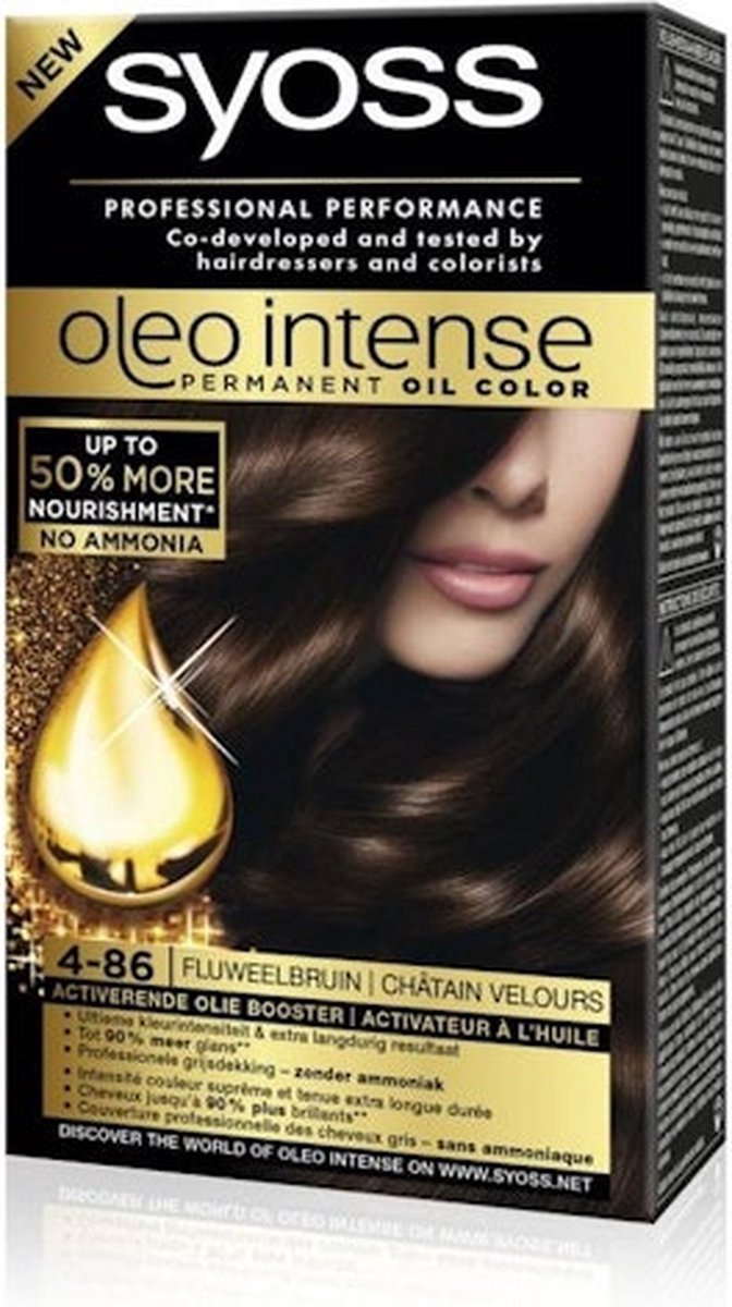 Syoss Oleo Intense - Haarverf - 4-86 - Fluweel Bruin - 115ml x 12