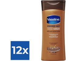 Vaseline Cocoa Radiant Intensive Care Bodylotion - 200 ml - 12 — 12 stuks
